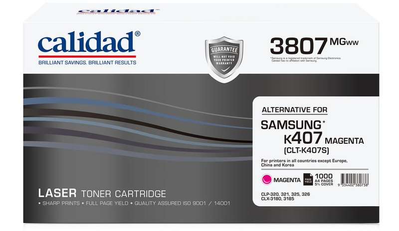 Calidad 3807-MGWW Magenta Toner alternative for SAMSUNG K407