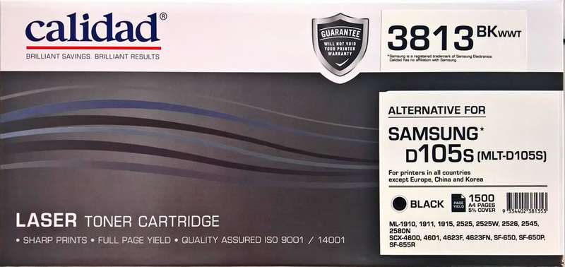 Calidad 3813-BKWW-T Black Toner alternative for SAMSUNG D105S