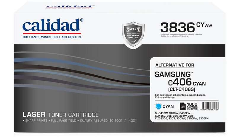 Calidad 3836-CYWW Cyan Toner alternative for SAMSUNG MLTK406S