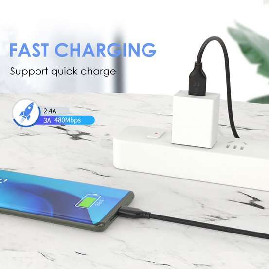 CableTime CA32L PVC USB-A2.0 to USB-C 3A 2M Charge Cable