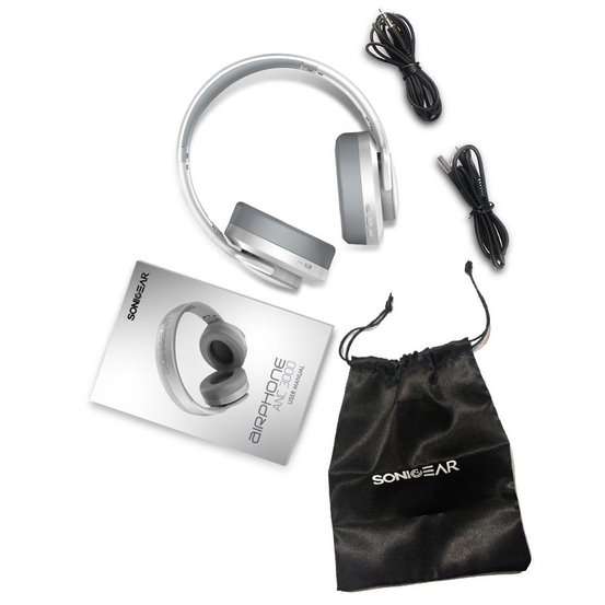SonicGear Airphone ANC 3000 Active Noise Cancelling Headphone  White/Light Grey