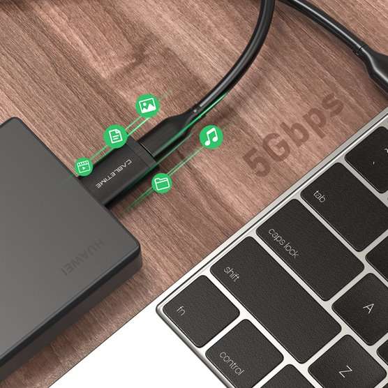 CableTime CP73B USB C Female To USB A Male Adapter - Black
