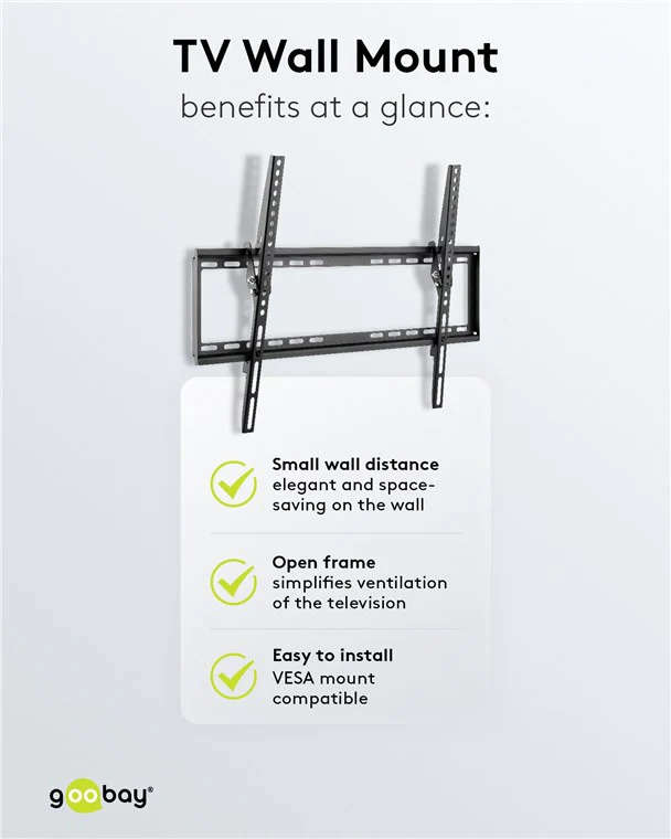 Goobay TV Wall Mount Basic Tilt for TVs from 37" to 70"