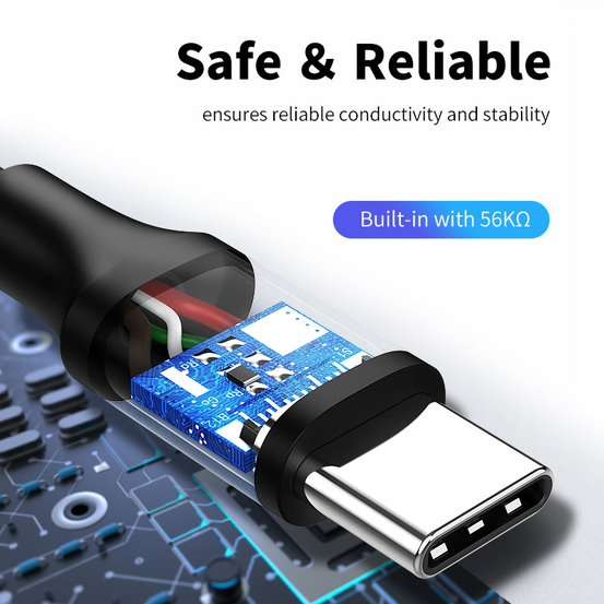 CableTime CA32L PVC USB-A2.0 to USB-C 3A 2M Charge Cable