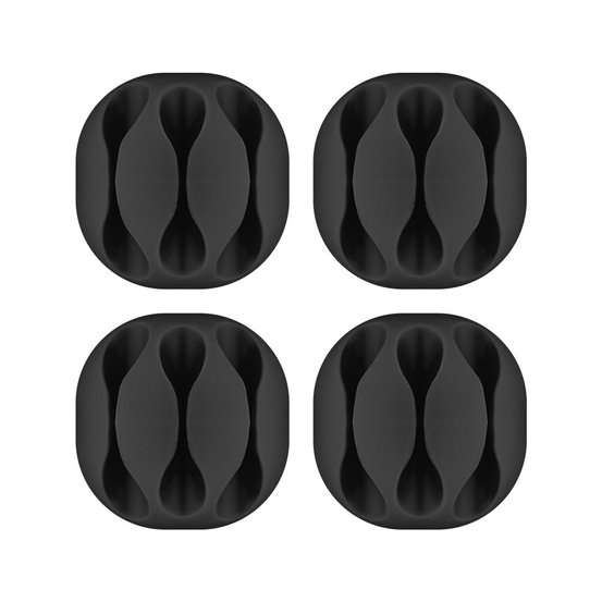Goobay Cable Management 3 Slots 4-Piece Set - Black