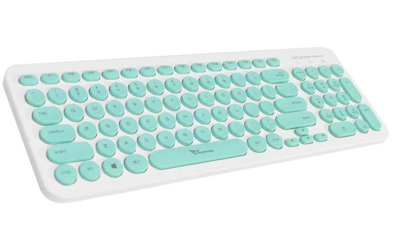 Alcatroz A2000 Jellybean Wireless Keyboard and Mouse Combo - White/Mint