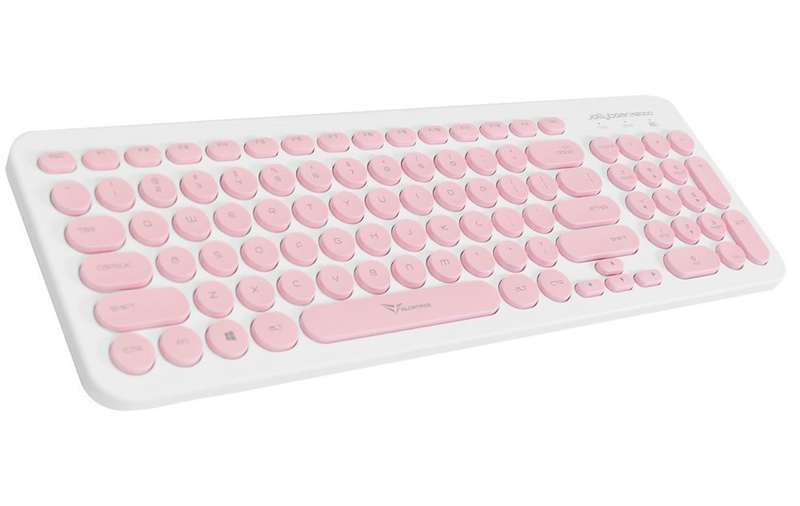 Alcatroz A2000 Jellybean Wireless Keyboard and Mouse Combo - White/Peach