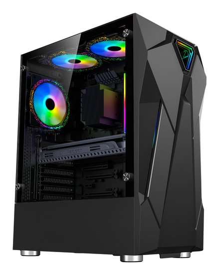 Armaggeddon Tron Holo-5 ATX Gaming Case - Black