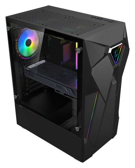 Armaggeddon Tron Holo-5 ATX Gaming Case - Black