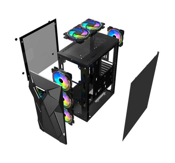 Armaggeddon Tron Holo-5 ATX Gaming Case - Black