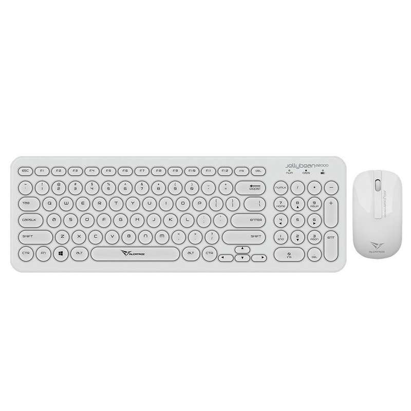 Alcatroz A2000 Jellybean Wireless Keyboard and Mouse Combo - White