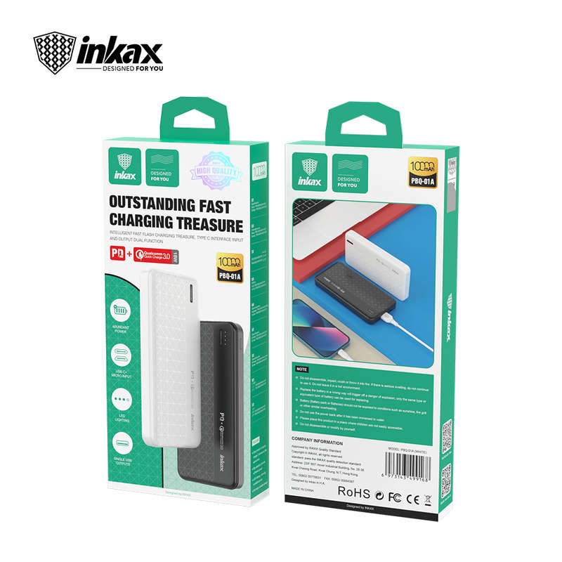 Inkax PBQ-01A PD+QC 3.0 10 000mAh Power Bank
