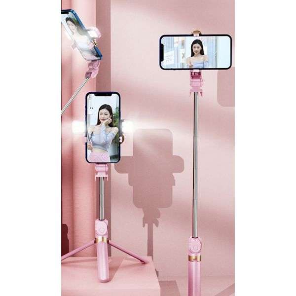 XT-06 W/Twin LED Selfie Stick Tripod