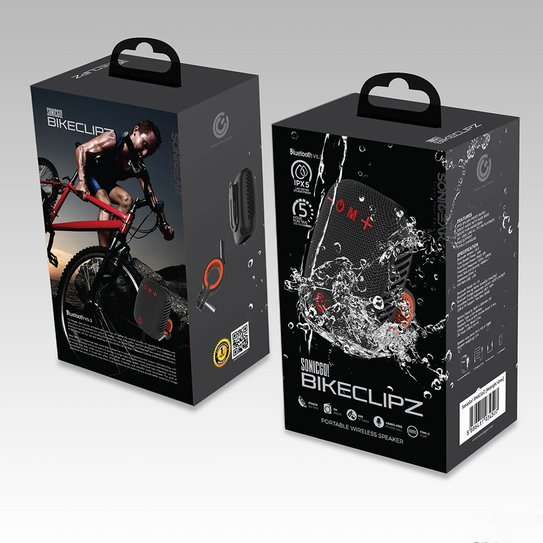 SonicGear SonicGo! BikeClipz Portable Wireless Cycling Speaker - Midnight Grey