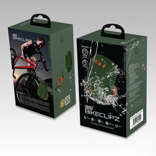 SonicGear SonicGo! BikeClipz Portable Wireless Cycling Speaker - Green