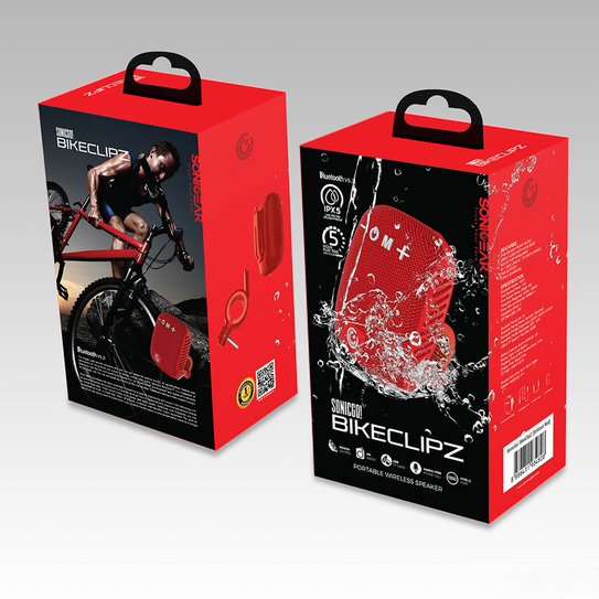 SonicGear SonicGo! BikeClipz Portable Wireless Cycling Speaker - Red