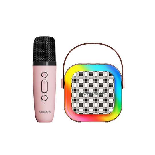 SonicGear iOX K200 Portable Bluetooth Speaker with Wireless Microphone - Pink