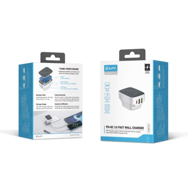 EMY A0307C PD+QC 32W Charger - Micro