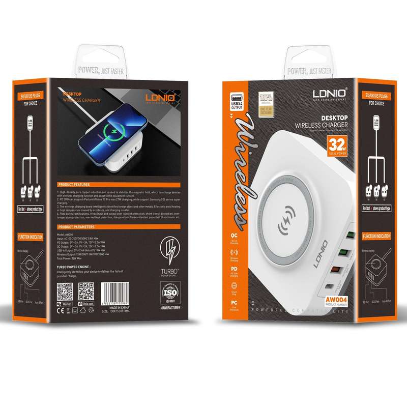 LDNIO AW004 32W Charger W/Wireless Charge
