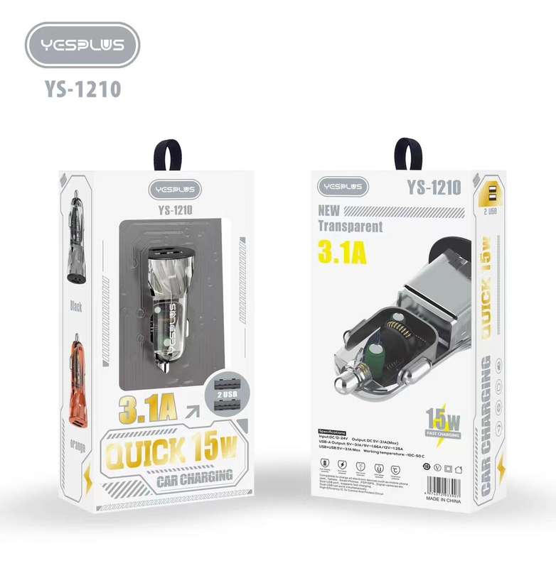 YESPLUS YS-1210 3.1A 2USB 15W Car Charger