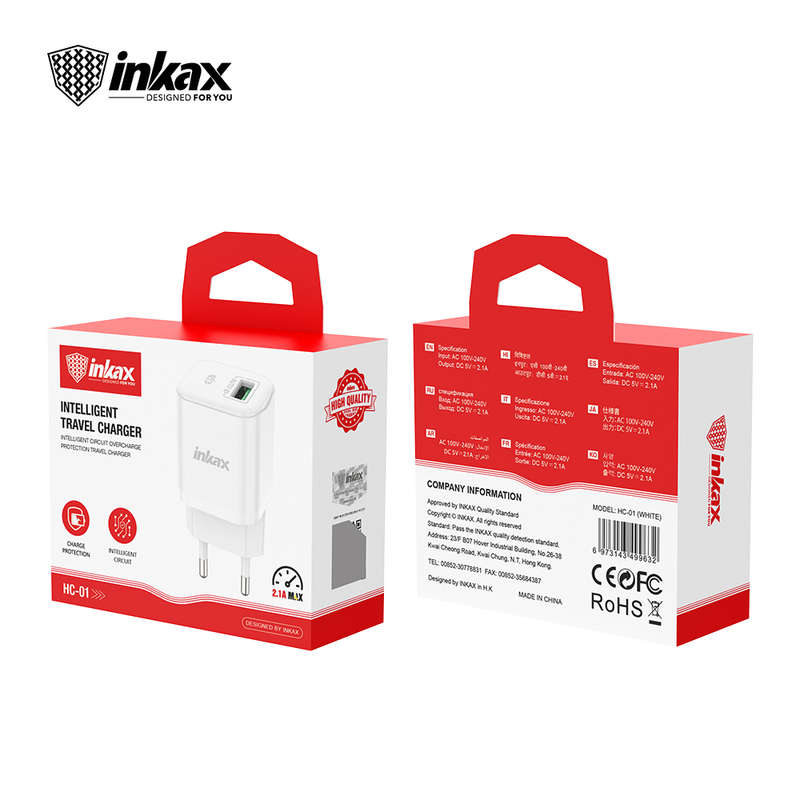 Inkax HC-01 5V2.1A Charger - iPhone
