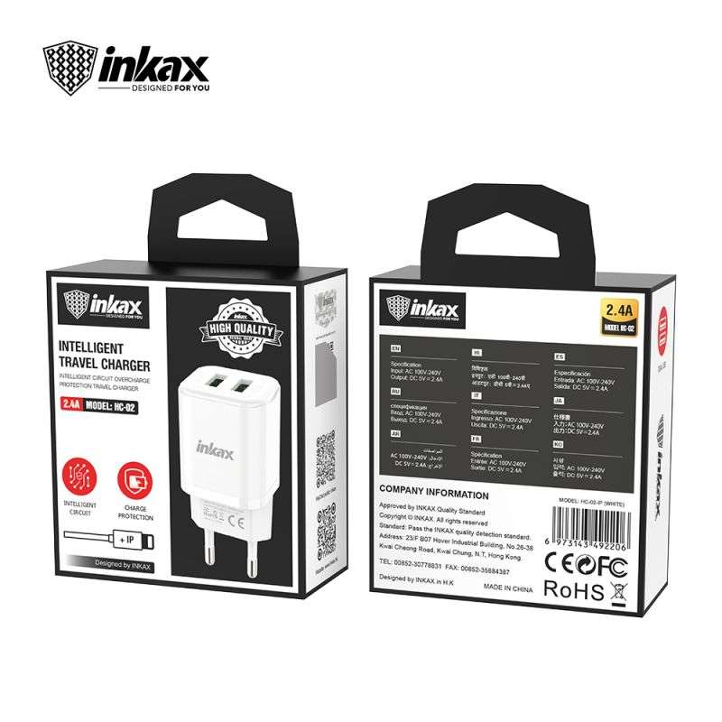 Inkax HC-02 5V2.4A 2USB Charger - iPhone