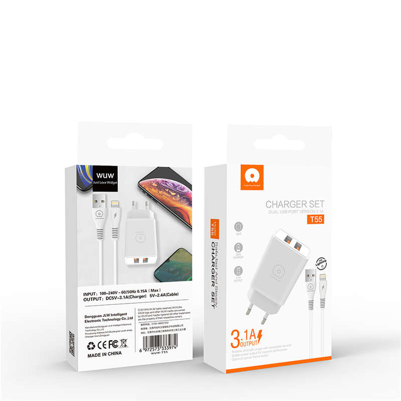 WUW-T55 3.1A 2USB Charger - iPhone