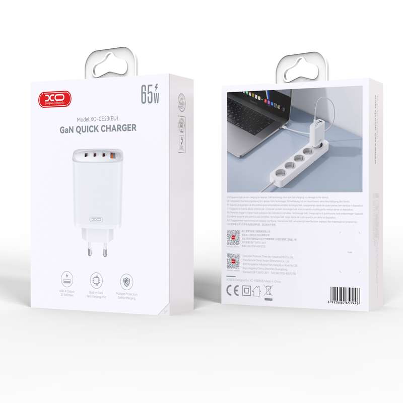 XO CE23 3PD+USB GaN 65W Charger