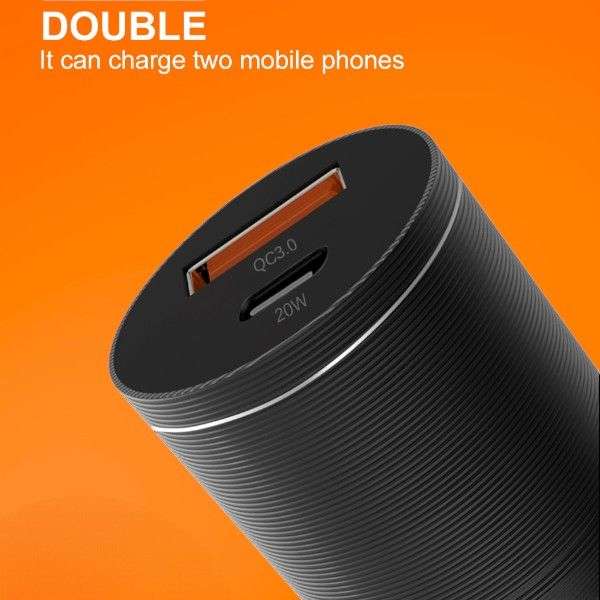 WUW-T76 PD 20W+QC3.0 18W Car Charger - iPhone~Type-C