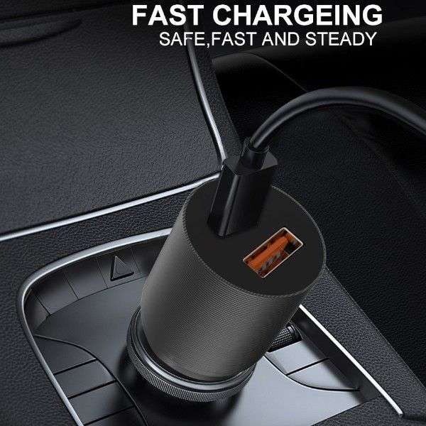 WUW-T76 PD 20W+QC3.0 18W Car Charger - iPhone~Type-C
