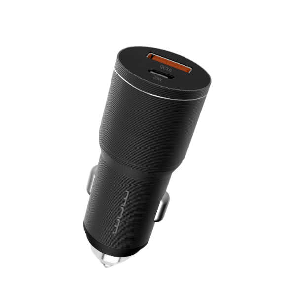 WUW-T76 PD 20W+QC3.0 18W Car Charger - iPhone~Type-C