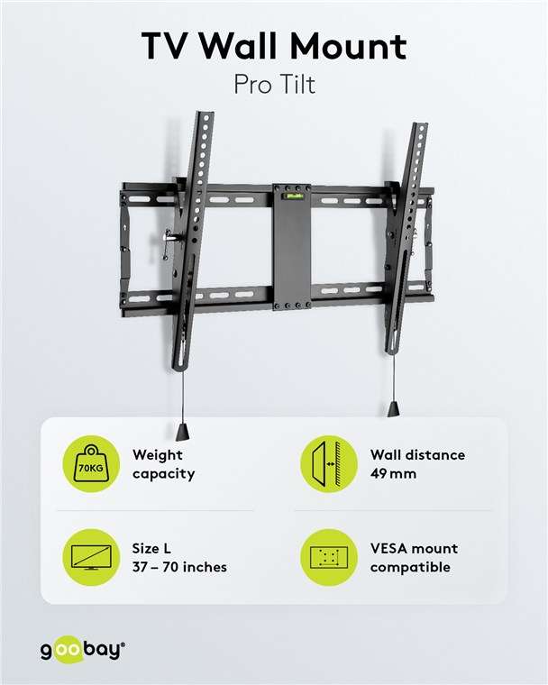 Goobay TV Wall Mount Pro TILT (L) for TVs from 37" to 70" up to 70 kg