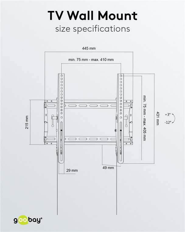 Goobay TV Wall Mount Pro TILT (M) for TVs from 32" to 55" to 70 kg