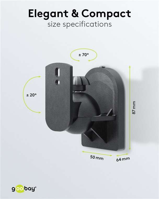 Goobay Universal Speaker Mount with Swivel and Tilt - Black