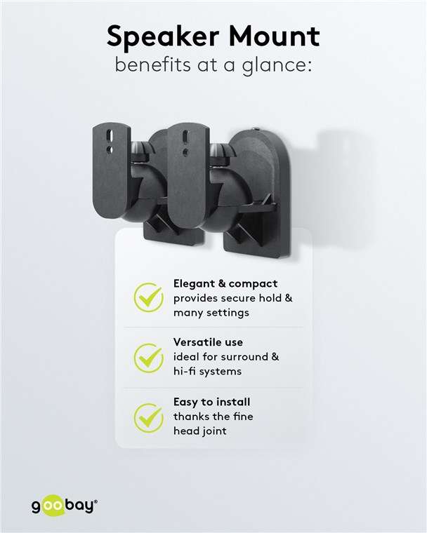 Goobay Universal Speaker Mount with Swivel and Tilt - Black