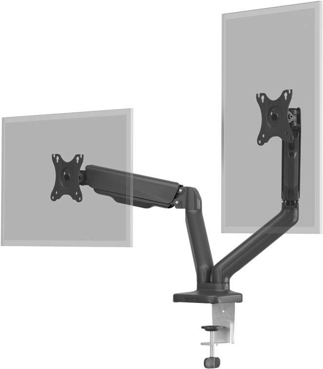 Goobay Double Monitor Mount with Gas Spring for monitors between 17" and 32"