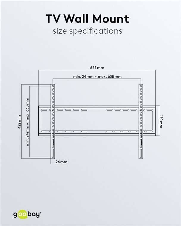 Goobay TV wall mount Basic FIXED (L) for TVs from 37" to 70"