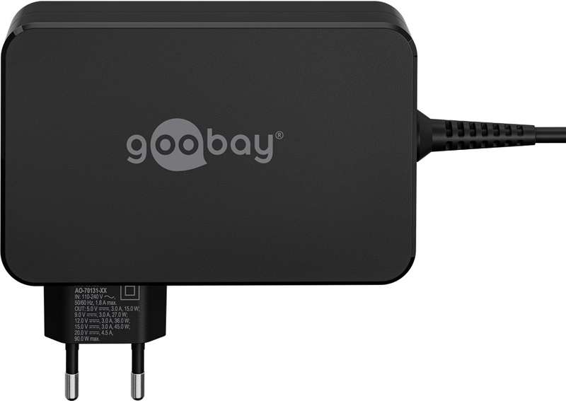 Goobay USB-C 90w Charger for Laptops - Black