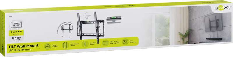 Goobay TV Wall Mount Pro TILT (M) for TVs from 32" to 55" to 70 kg