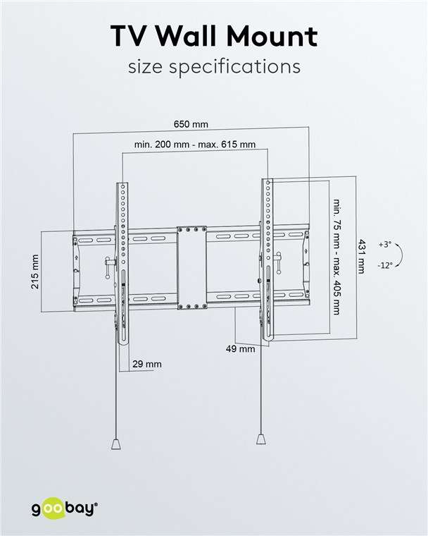 Goobay TV Wall Mount Pro TILT (L) for TVs from 37" to 70" up to 70 kg