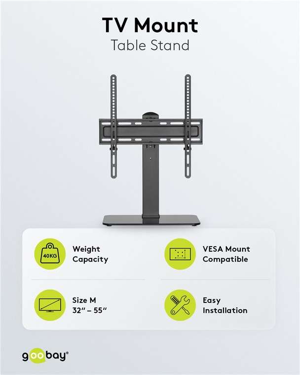 Goobay Tabletop TV Stand Basic Fix TVs and monitors between 32" and 55"