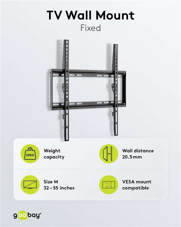 Goobay TV Wall Mount Basic FIXED (M) for TVs from 32" to 55"