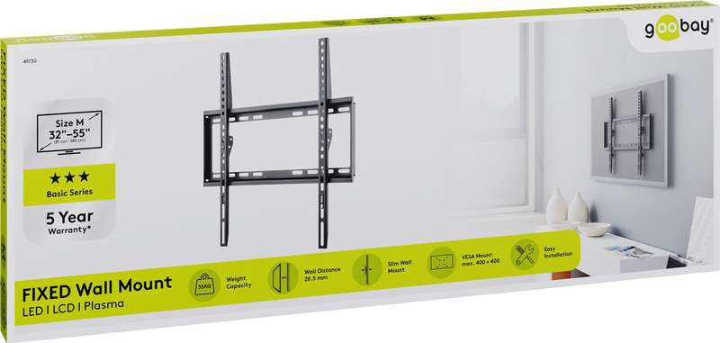 Goobay TV Wall Mount Basic FIXED (M) for TVs from 32" to 55"