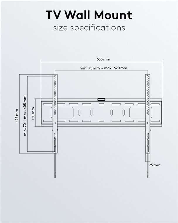 Goobay TV Wall Mount Pro FIXED (L) for TV Sets from 37" to 70" up to 50 kg