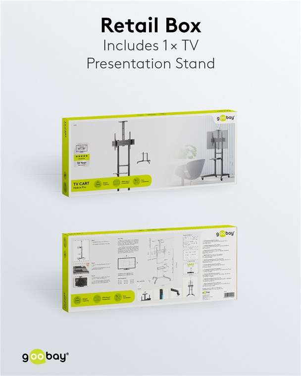 Goobay TV Presentation Stand Pro (Size L) for TVs and monitors between 37" and 70"