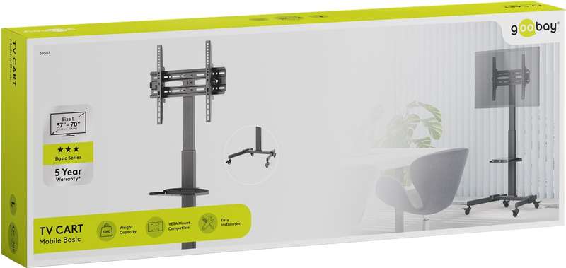 Goobay TV Presentation Stand Basic (Size L) for TVs or monitors between 37" and 70"