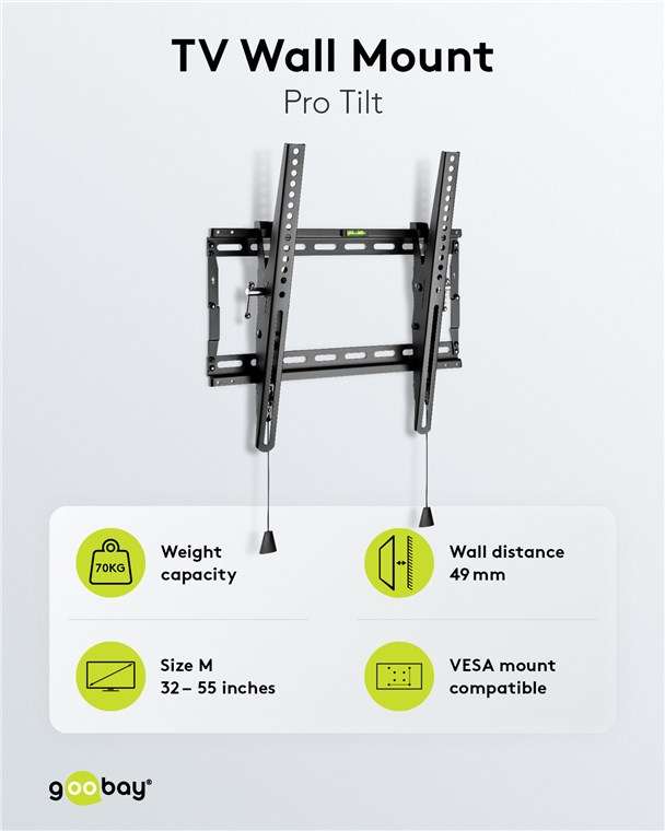 Goobay TV Wall Mount Pro TILT (M) for TVs from 32" to 55" to 70 kg