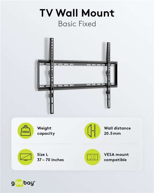 Goobay TV wall mount Basic FIXED (L) for TVs from 37" to 70"