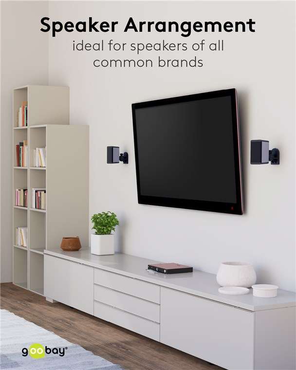 Goobay Universal Speaker Mount with Swivel and Tilt - Black