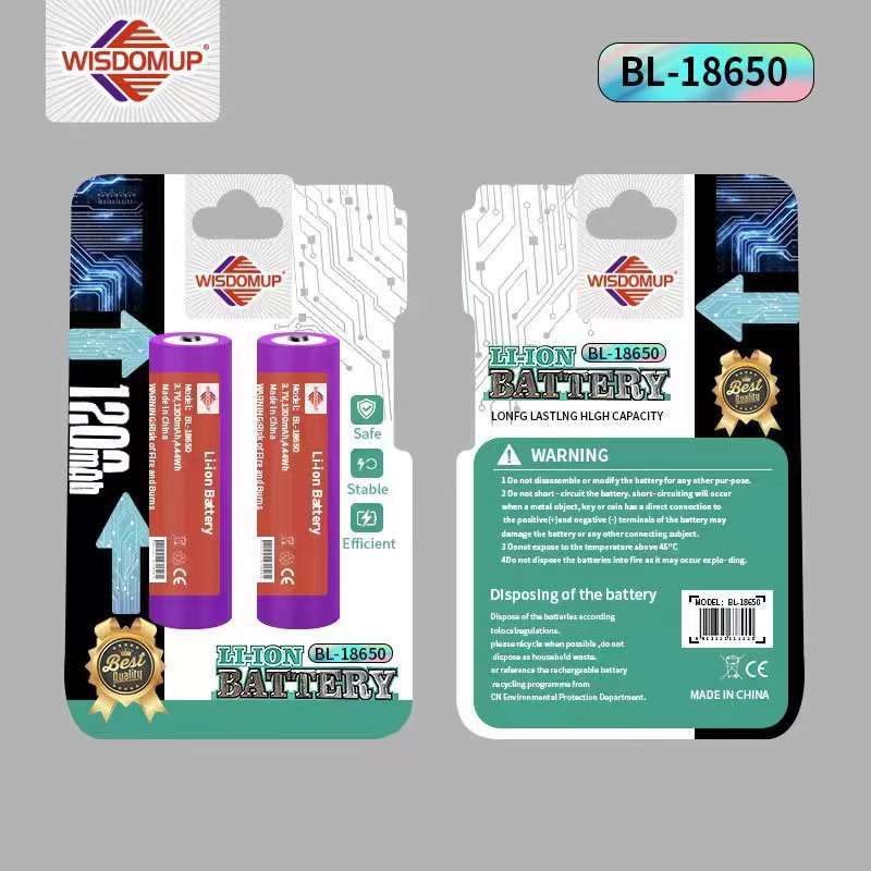 WisdomUp BL-18650 3.7V 1200mAh Li-Ion Battery